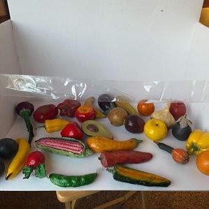 31 pieces Fake Prop Food Display Faux Fruit And Vegetables Mushroom Avocado